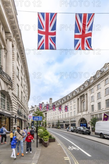 London, United Kingdom - 15 May 2025: Iconic Regent Street: sweeping curve of neoclassical