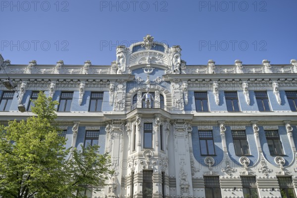 Detail, façade, Art Nouveau residential building, Art Nouveau quarter, Elisabethstraße 10 b,