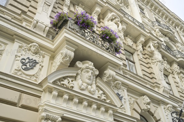 Detail, façade, Art Nouveau residential building, Art Nouveau quarter, Elisabethstraße 33,