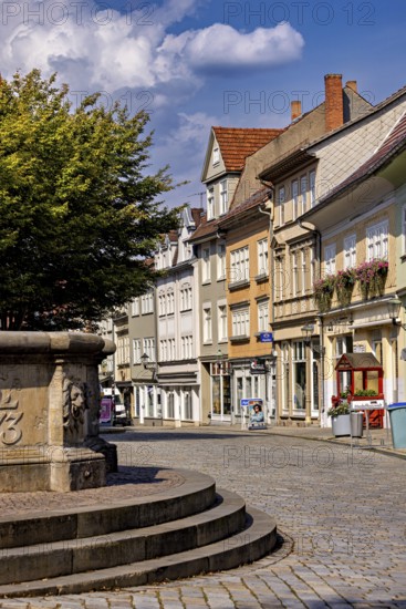 Architecturally interesting street with fountain and historic flair, The old town of Arnstadt in