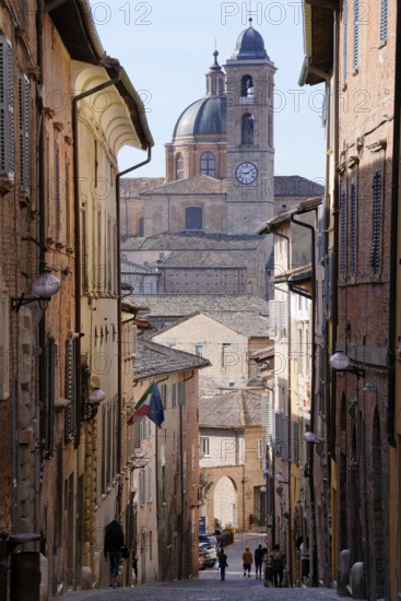 View of Convento San Francesco from Porta San Lucia, Urbino, Pesaro and Urbino Province, Marche,