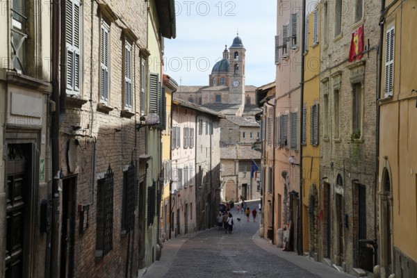 View of Convento San Francesco from Porta San Lucia, Urbino, Pesaro and Urbino Province, Marche,
