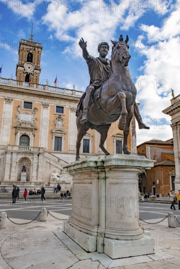 Bronze replica of historic equestrian statue of Marcus Aurelius Marcus Aurelius, showing Roman