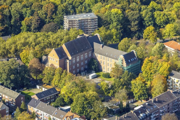Aerial view, Wesel district court and construction site, construction site at Grafenring 13