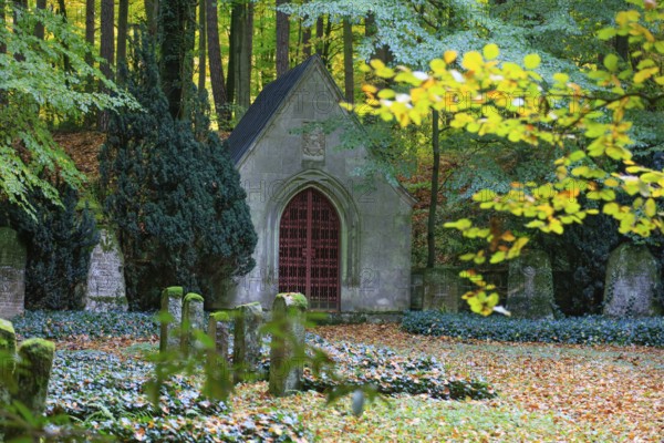 Forest cemetery of the Freiherr Knigge family in the Kniggeschen Forest of the Deister near