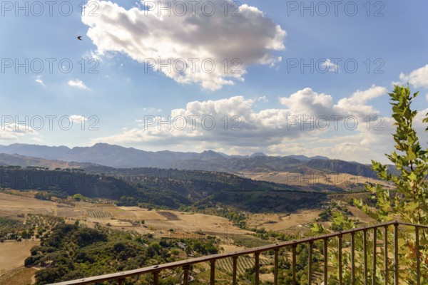Ronda, malaga, spain Expansive valley landscape in ronda, andalusia, spain, showing hills,