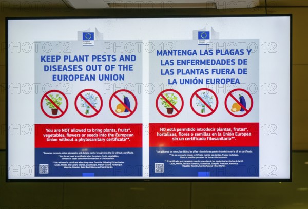European Union sign about plant disease control from imported plants, fruits, vegetable products,