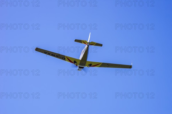 A Moravan Zlin Z-526 aerobatic aircraft, registration D-EWXA, during a demonstration as part of an