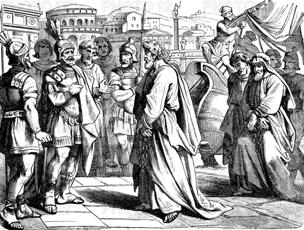 Paul's arrival in Rome, reception by the commander of the imperial bodyguard, Acts of St. Luke,