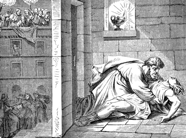 Eutychus fell down in deep sleep and died, Paul awakens him, his soul is in him, Acts of St. Luke,