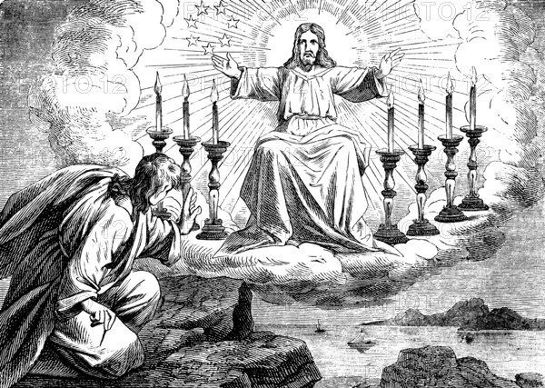 Symbolic picture for the introduction, John looking at the Son of Man among the seven lamps, The