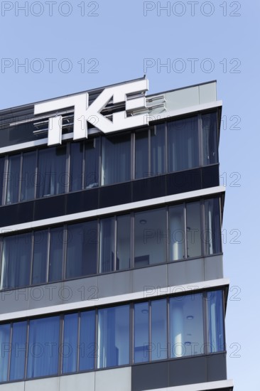 Thyssen Krupp Elevator, TKE, logo at company headquarters, elevator and escalator company,