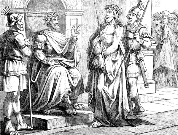 I am a King, Jesus with Crown of Thorns in front of Pilate, Gospel of John, Chapter 18, John the