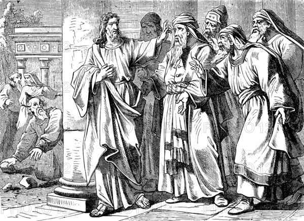 The Jews pick up stones against Jesus, Jesus went out to the temple right through them, Gospel of