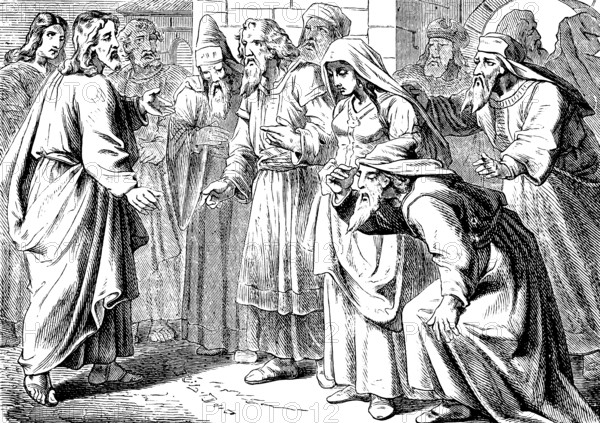 Christ and the Adulteress in the Temple, Whoever Among You Is Without Sin, Throw the First Stone at