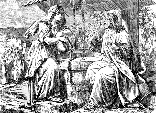 She Samaritan at Jacob's Well in Sichar, Gospel of St. John, Chapter 4, John the Baptist, Jacob,