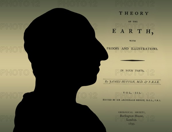Silhouette of James Hutton, 1726 – 1797, Scottish geologist, agriculturalist, chemical