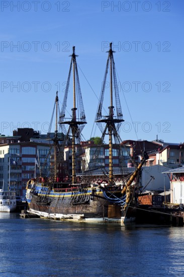 Worlds largest ocean going wooden sailing ship, replica of historic Swedish East Indiaman Gotheborg