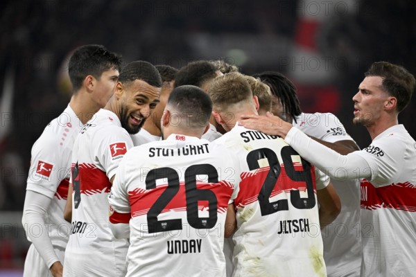 Goal cheers Chris Führich VfB Stuttgart (10) Jose Maria Chema Andres Baixauli VfB Stuttgart (30)
