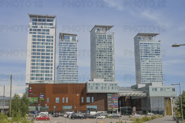 Residential towers, skyscrapers, Kalasatama Centre residential buildings, REDI shopping center in
