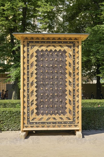 Artwork by Kalle Hamm and Dzamil Kamanger, insect hotel bug Rugs, 2025, Biennale, Esplanadi City