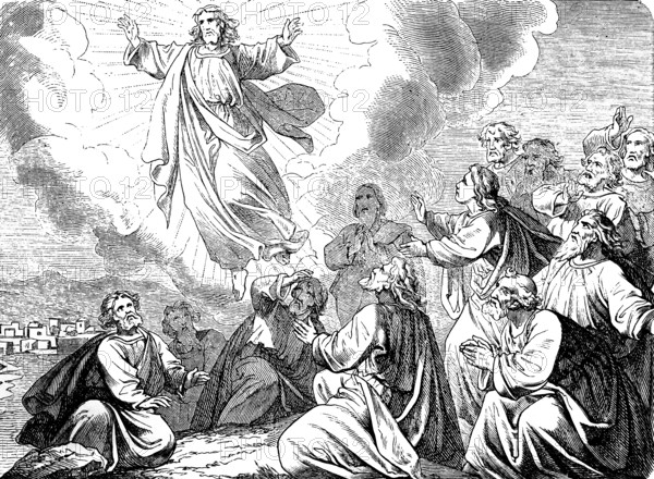 The Ascension of Jesus, Jerusalem, Bethania, Gospel of Luke, chapter 24, to heaven, float, praise