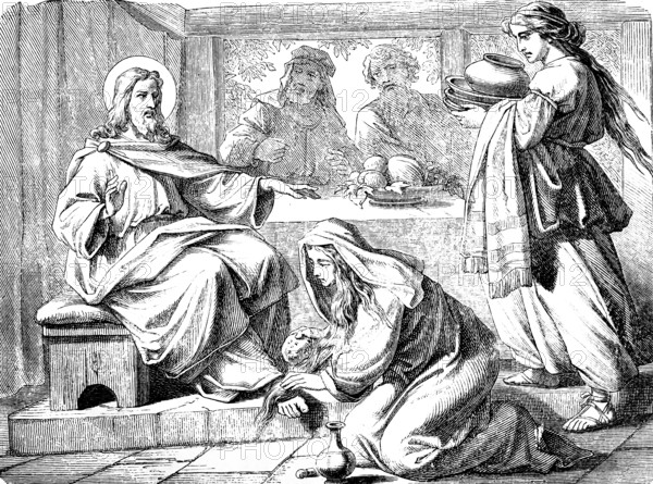 The sinner anoints Jesus' feet in the house of the Pharisee Simon, Gospel of Luke, chapter 7,
