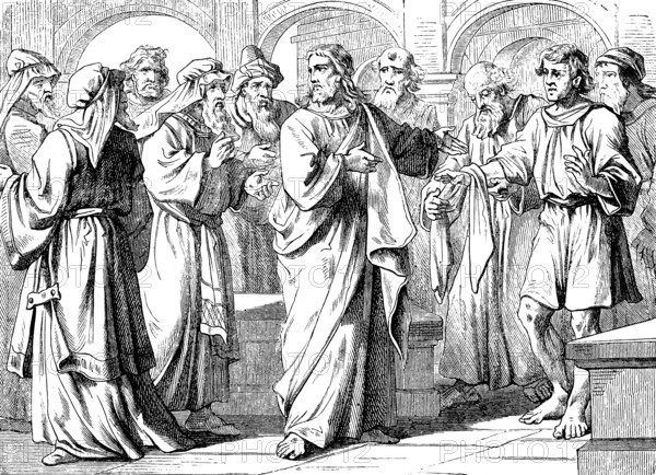 Jesus heals the withered hand, Gospel of Luke, chapter 6, healing, illness, group, wonder, cloth,