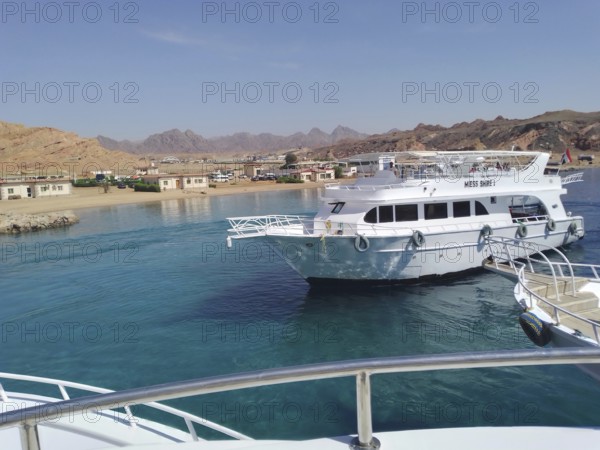 A berth for tourist yachts at the seaport of the resort town of Sharm el-Sheikh. From here,