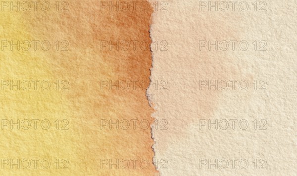 A painting of a wall with a yellow and orange stripe. The wall is covered in a yellow and orange