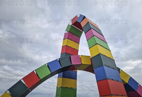 Le Havre, Normandy, France, 29 May, 2025: Striking street art installation Catena Containers