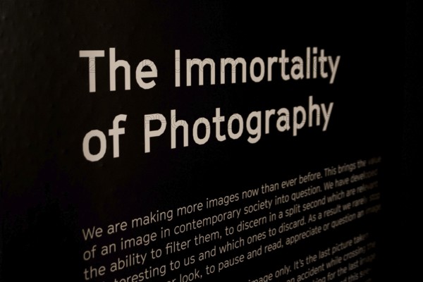 WROCLAW, POLAND - DECEMBER 17, 2016: The inscription on the photographic exhibition Photography