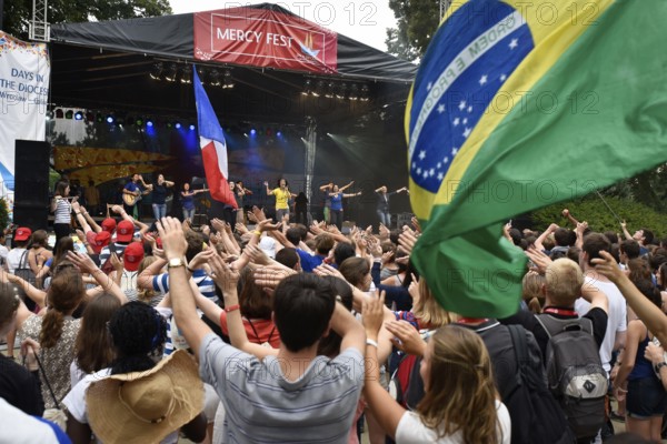 WROCLAW, POLAND - JULY 24, 2016: Concert Mercy Fest as a part of the Days in the Dioceses of World
