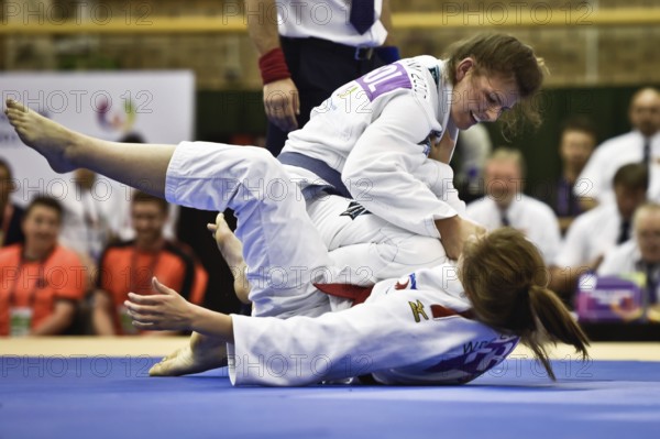WROCLAW, POLAND - JULY 29, 2017: Ju-Jitsu Ne-Waza during the The World Games 2017. Fight for thirth