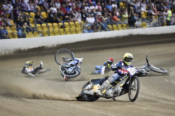 WROCLAW, POLAND - JULY 29, 2017: Speedway couple turnament race Sweden - United Kingdom during The