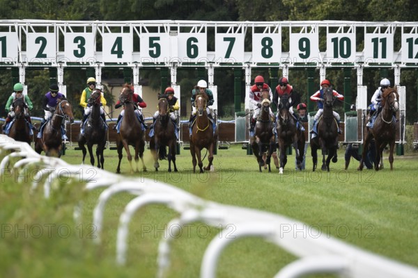 WROCLAW, POLAND - SEPTEMBER 4, 2016: Race for the 3-year and older horses Group IV Racecourse WTWK