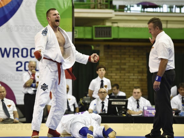 WROCLAW, POLAND - JULY 29, 2017: Ju-Jitsu Fighting tournament during the The World Games 2017.