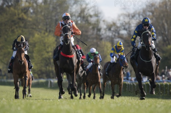 WROCLAW, POLAND - APRIL 24, 2016: International race for 3-year-old horses Group III at Racecourse
