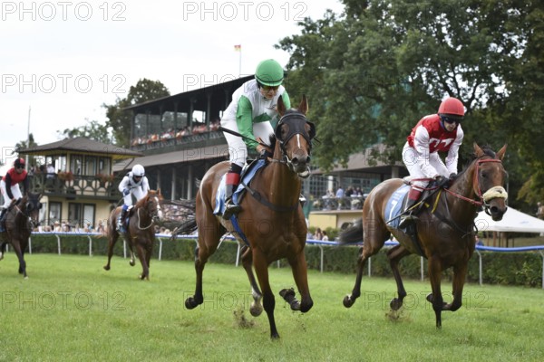 WROCLAW, POLAND - SEPTEMBER 4, 2016: Race for the 3-year and older horses Group IV Racecourse WTWK