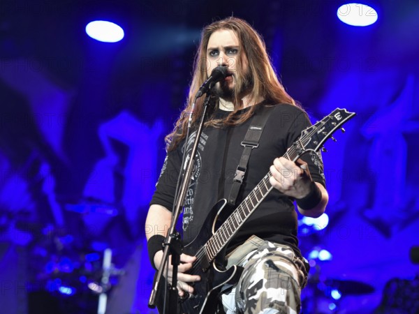WROCLAW, POLAND - AUGUST 29, 2016: Concert Sabaton during festival wROCK for freedom. Guitarist