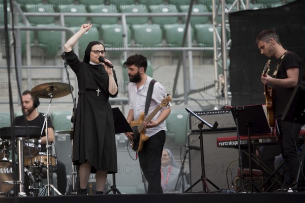 WROCLAW, POLAND - JULY 23, 2016: Cristina Scuccia during concert singning Europe. The concert is