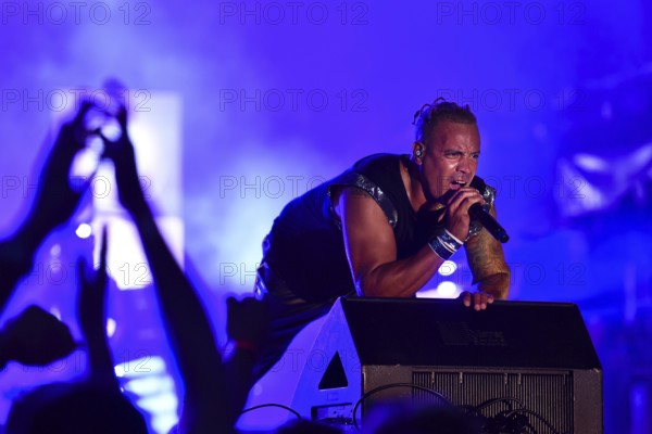 LUBIN, POLAND - JUNE 10, 2017: Concert 2 Unlimited during Cuprum Hits Festival. Vocalist Ray