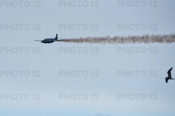 GDYNIA, POLAND - AUGUST 12, 2017: Plane TS-11 Iskra during the air show Aerobaltic 2017