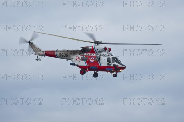 GDYNIA, POLAND - AUGUST 12, 2017: Group W3 Anakonda show during the air show Aerobaltic 2017