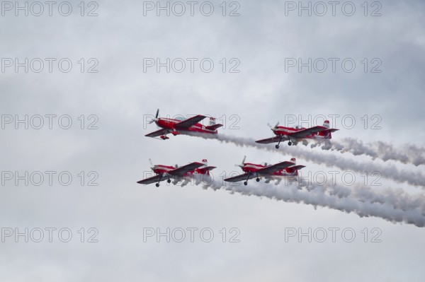 GDYNIA, POLAND - AUGUST 12, 2017: Acrobatic Group Zelazny (Iron) show during the air show