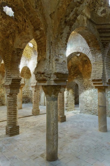 Ronda, malaga, spain Ancient arab baths (hammam) historical structure in ronda, spain, showing