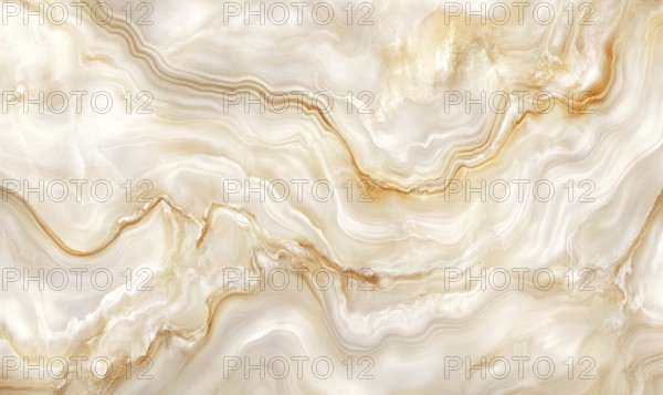 A white and tan marble wall with a wave pattern. The wall is made of marble and has a warm,