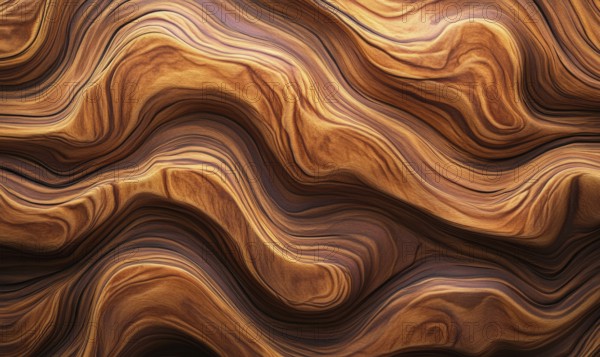 The image is a close up of a wooden surface with a wavy texture. The wood grain is visible and the
