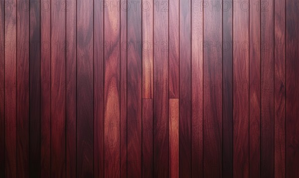 Vertical wooden planks with a reddish-brown color and natural texture AI generated