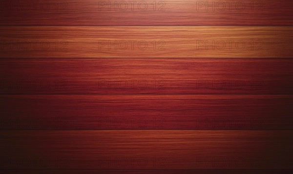 A close up of a wooden surface with a reddish brown color. The surface is made up of wooden planks